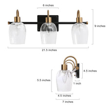 Loniramaja 3-Light Black and Brass Vanity Light