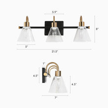 Amaduz 4-Light Black and Gold Vanity Light