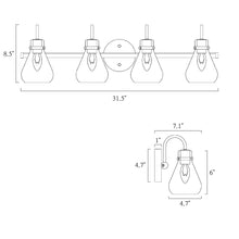 Thimbleweed 4-Light Gold Vanity Light