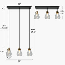 Thimbleweed 3-Light 22-in Black&Brass Modern Cluster Kitchen Island Light