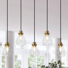 Thimbleweed 5-Light 30-in Black&Brass Modern Cluster Kitchen Island Light