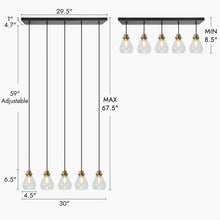 Thimbleweed 5-Light 30-in Black&Brass Modern Cluster Kitchen Island Light