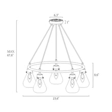 Thimbleweed 5-Light 24" Modern Cone Gold Chandelier, Wagon Wheel