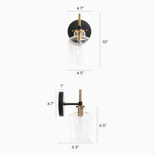 Grandiflorus 1-Light Modern Black & Gold ClearGlass Wall Sconces