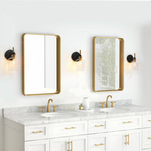 Grandiflorus 1-Light Modern Black & Gold ClearGlass Wall Sconces