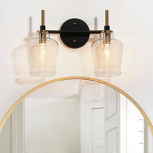 Grandiflorus 2-Light Black and Brass Vanity Light