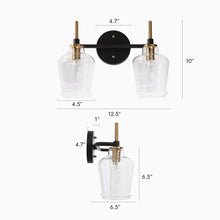 Grandiflorus 2-Light Black and Brass Vanity Light