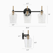 Grandiflorus 3-Light Black and Brass Vanity Light