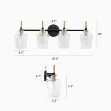 Grandiflorus 4-Light Black and Brass Vanity Light