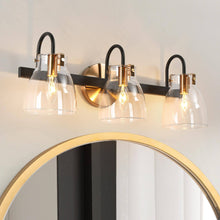 Pseudochromis 3-Light Black and Gold Vanity Light