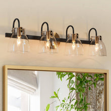 Pseudochromis 4-Light Black and Gold Vanity Light