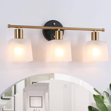 Rocklocen 3-Light Black and Gold Vanity Light