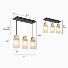 Lienabata 3-Light 17-in Black&Gold Modern Cluster Kitchen Island Light