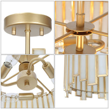 Hemaaolay 3-Light Mini Gold Semi-Flush-Mount Light