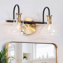 Saxifraga 2-Light Black and Brass Vanity Light