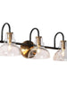 Saxifraga 3-Light Black and Brass Vanity Light