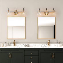 Saxifraga 3-Light Black and Brass Vanity Light