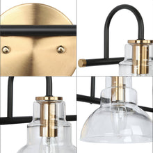 Saxifraga 4-Light Black and Brass Vanity Light