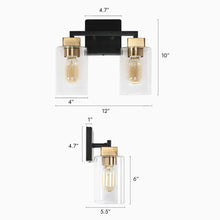 Kumarahou 2-Light Black and Brass Vanity Light