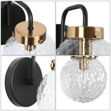 Astrid 1-Light Black and Brass Vanity Light