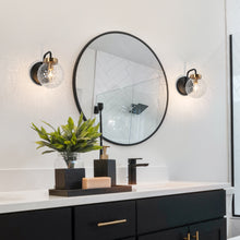 Astrid 1-Light Black and Brass Vanity Light