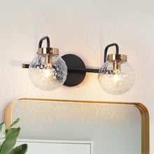 Astrid 2-Light Black and Brass Vanity Light