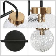 Astrid 2-Light Black and Brass Vanity Light