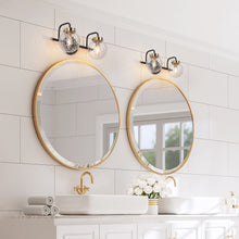 Astrid 2-Light Black and Brass Vanity Light