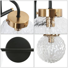 Astrid 4-Light Black and Brass Vanity Light