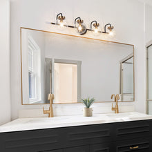 Astrid 4-Light Black and Brass Vanity Light