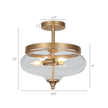 Gregary 3-Light Mini Gold Semi-Flush-Mount Light