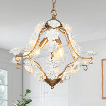 Arianiser 3-Light 18" Modern Ceramic Gold Chandelier, Art Lighting