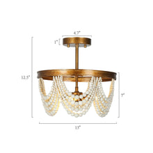 Amaranth 3-Light Small Gold Semi-Flush-Mount Light