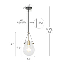 Colby 1-Light Mini Black Modern Pendant Light Fixtures