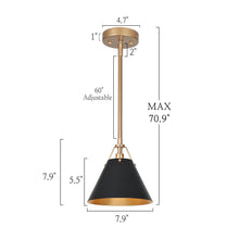 Dashaunda 1-Light Mini Black Modern Pendant Light Fixtures