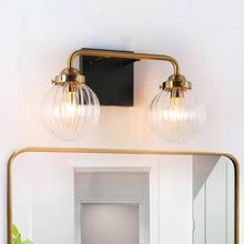 Aroseniss 2-Light Black and Brass Vanity Light