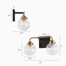 Aroseniss 2-Light Black and Brass Vanity Light