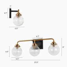 Aroseniss 3-Light Black and Brass Vanity Light