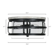 Ajeficani 3-Light Mini Black Flush-Mount Light