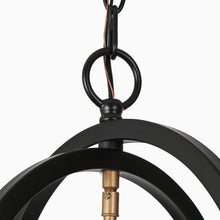 Rorigaph 6-Light 20" Modern Black Chandelier, Frame Globe