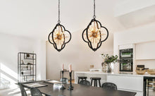 Rorigaph 6-Light 20" Modern Black Chandelier, Frame Globe