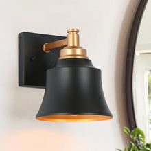 Phapricornus 1-Light Modern Black and Gold Bell Wall Sconces