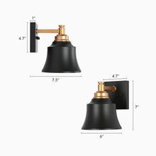 Phapricornus 1-Light Modern Black and Gold Bell Wall Sconces