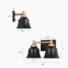 Phapricornus 2-Light Black and Gold Vanity Light