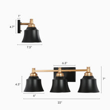 Phapricornus 3-Light Black and Gold Vanity Light