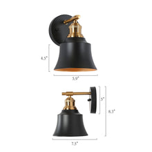 Webanfea 1-Light Modern Black and Gold Bell Wall Sconces