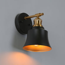 Webanfea 1-Light Modern Black and Gold Bell Wall Sconces