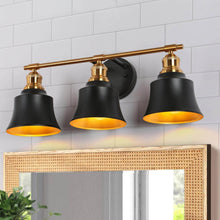 Webanfea 3-Light Black and Gold Vanity Light