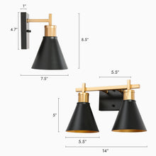 Umbralicious 2-Light Black and Gold Vanity Light