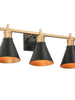 Umbralicious 3-Light Black and Gold Vanity Light